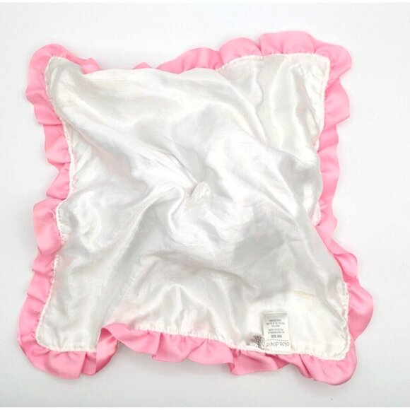 Okie Dokie Plush Snow Leopard Kitty Cat Pink Satin Security Blanket Lovey Rattle - Picture 4 of 5